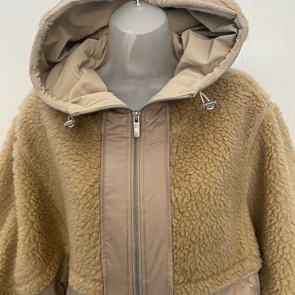 LULULEMON Light Brown Sherpa Hooded Full Zip Jacket 6 - Picture 2 of 3